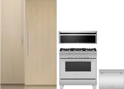 5 Piece Package Includes Refrigerator, Freezer, Range, Hood And Dishwasher